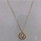 Conjunto de joyas de acero inoxidable con diamantes de imitación de oro de 18 quilates Conjunto de collar y brazalete de superposición circular